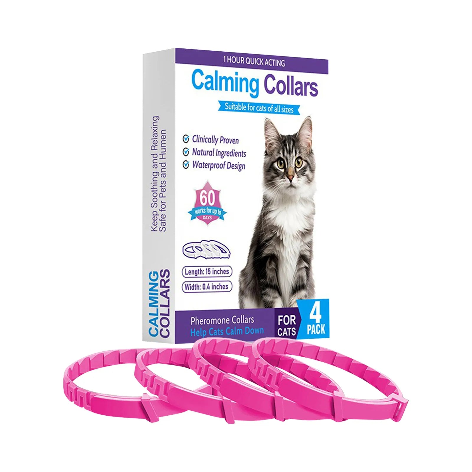 Anxiety Relieving Pet Collars, Natural Sedatives Suitable For Dogs and Cats Pheromones For Stress, And Aggression, Waterproof