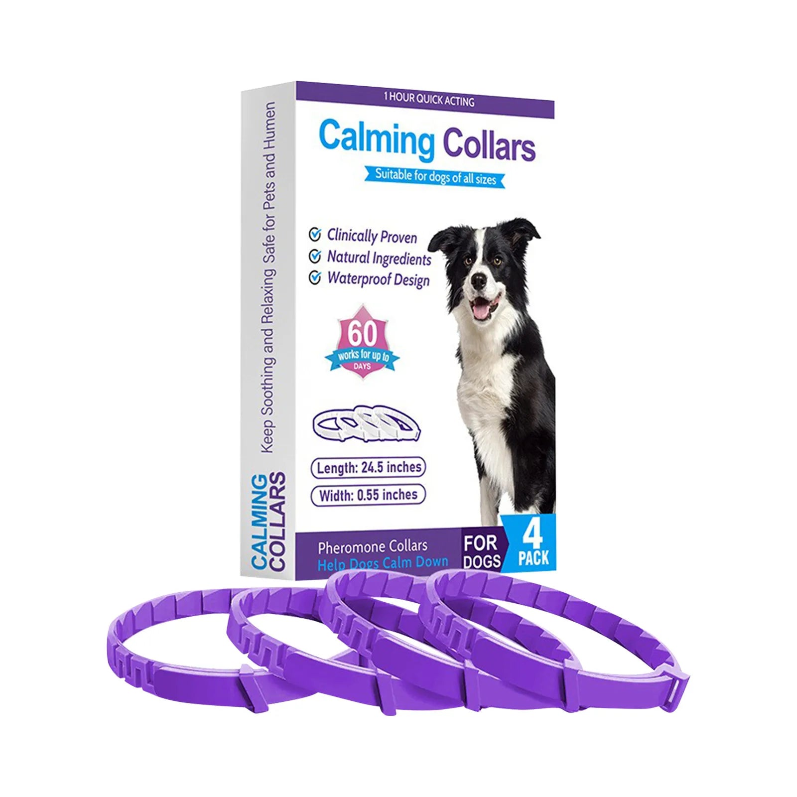 Anxiety Relieving Pet Collars, Natural Sedatives Suitable For Dogs and Cats Pheromones For Stress, And Aggression, Waterproof