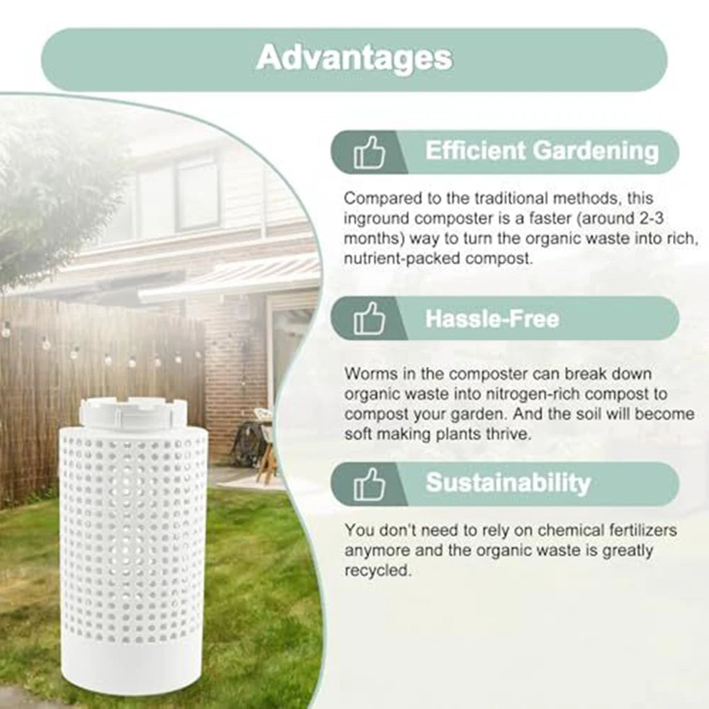 Outdoor Compost Bin Worm Composting Bin Worm Farm Compost Bin Kit For Inground Insect Composter For Small Flower Pots Garden
