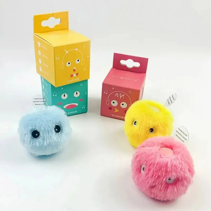 Sound-Activated Cat Toy Balls - Chirping Plush Interactive Play Balls