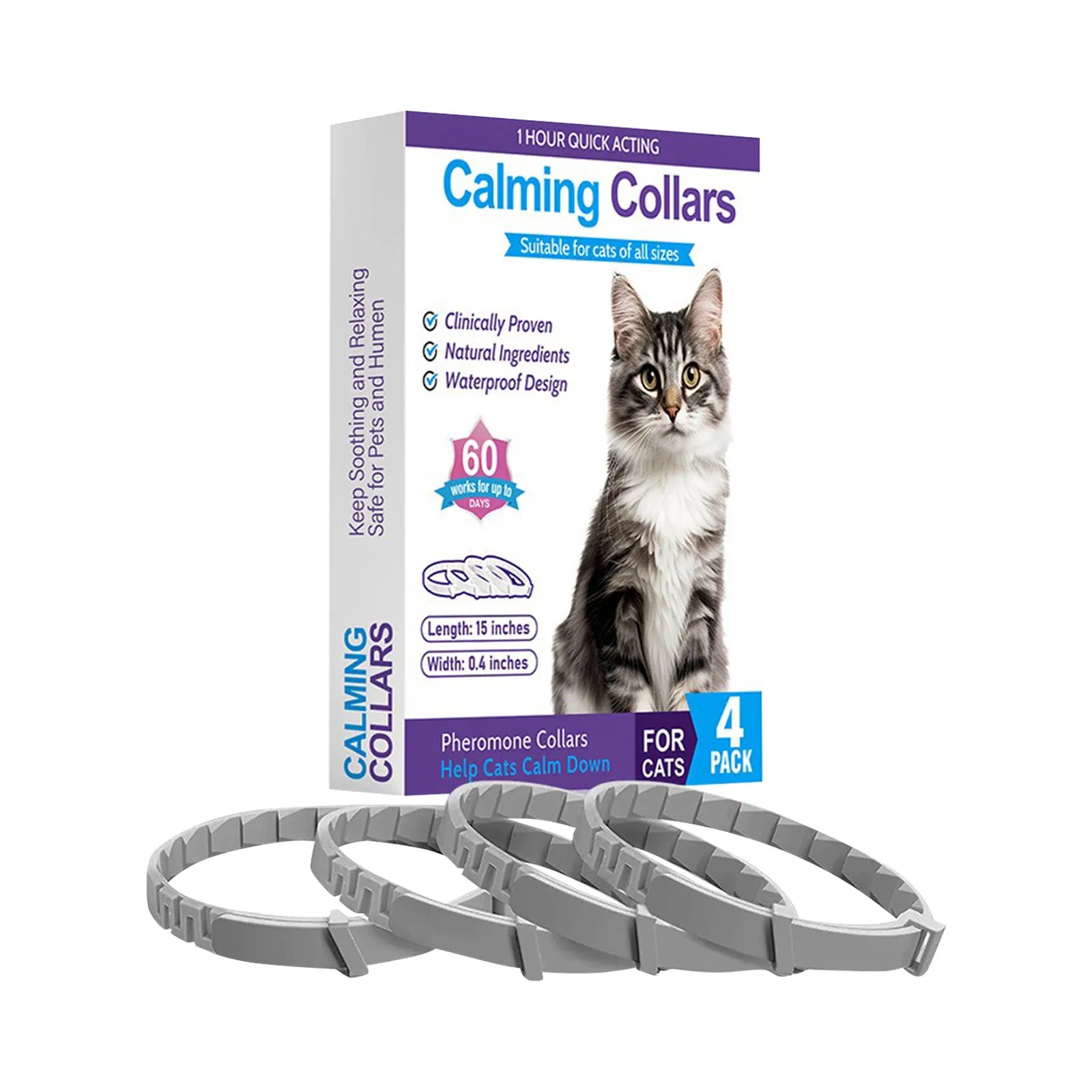 Anxiety Relieving Pet Collars, Natural Sedatives Suitable For Dogs and Cats Pheromones For Stress, And Aggression, Waterproof